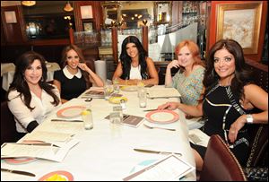 Cast members from Bravo's 'The Real Housewives of New Jersey,' from left, Jacqueline Laurita, Melissa Gorga, Teresa Giudice, Caroline Manzo, and Kathy Wakile at Bond 45 in New York.