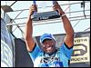  Ish Monroe lifts the Bassmaster Elite Series trophy after winning the tournament on Florida's Lake Okeechobee in 2012.