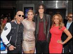  From left, Heidi Klum, Howie Mandel, Heidi Klum, Howard Stern, and  Mel B. serve as judges on NBC’S ‘America’s Got Talent.’