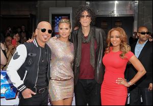 From left, Heidi Klum, Howie Mandel, Heidi Klum, Howard Stern, and  Mel B. serve as judges on NBC’S ‘America’s Got Talent.’