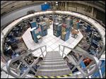 The 50-foot-wide electromagnet storage ring at Brookhaven National Laboratory in Upton, N.Y., on eastern Long Island.