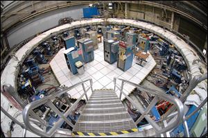 The 50-foot-wide electromagnet storage ring at Brookhaven National Laboratory in Upton, N.Y., on eastern Long Island.