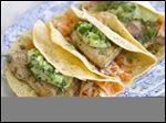  Healthy fish tacos with avocado.
