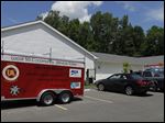  Union trucks are parked outside of the Sylvania Area Family Services in Sylvania.