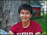  Springfield High graduate Dylan Tan, 18, wears a T-shirt given to him after being accepted into Harvard. His family moved to the United States from Malaysia.