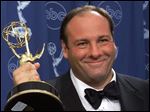  Actor James Gandolfini with his award for outstanding lead in a drama series for his work in 