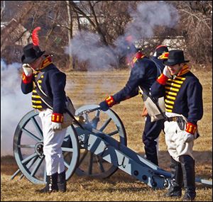 Re-enactors open fire at the River Raisin National Battlefield Park. More of that is promised at four Weapon Demo Days.