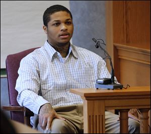 James Moore testifies during the trial of Keshawn Jennings and Antwaine Jones in Lucas County Common Pleas Court.