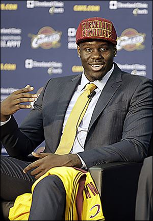 Anthony Bennett, who was the top pick in Thursday's draft, meets the meet at the Cavaliers' headquarters in Independence, Ohio.