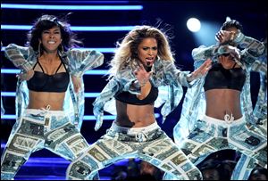 Ciara performs onstage at the BET Awards at the Nokia Theatre on Sunday in Los Angeles.
