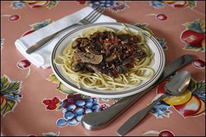Wild mushroom, tomato and basil pasta.