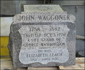 The renovated headstone of John Waggoner will be dedicated today at Four Mile House Cemetery outside Fremont. The name of Mr. Waggoner’s wife has been corrected on the stone.