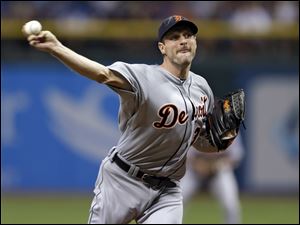 Detroit Tigers starting pitcher Max Scherzer delivers: He's the first pitcher since 1986 season to get off to a 13-0 start.