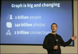 Facebook CEO Mark Zuckerberg speaks about the Facebook Graph Search feature at  the company's headquarters in Menlo Park, Calif.