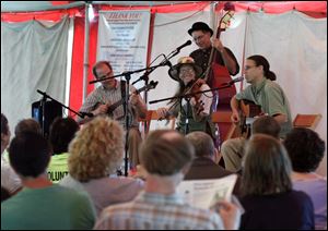 The Root Cellar String Band performs during the OHIO Chautauqua event at Veteran's Park in Rossford, Ohio.