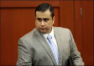 George Zimmerman arrives for his trial in Seminole circuit court today in Sanford, Fla.