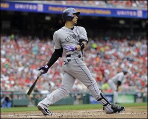 Carlos Gonzalez leads the National League with 24 home runs but is injured.