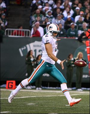 Brandon Fields has shown steady improvement as the Miami Dolphins punter, leading the league in average yards per kick last season.