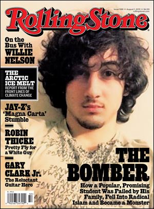 Boston Marathon bombing suspect Dzhokhar Tsarnaev appears on the cover of the Aug. 1, 2013 issue of 'Rolling Stone.'