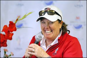 Meg Mallon, a northern Michigan native, spoke with the media Friday. The U.S. Solheim Cup captain is preparing to fill out the final roster spots before next month’s event in Colorado.