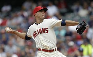 Ubaldo Jimenez pitched eight scoreless innings and the Cleveland Indians shut out the Texas Rangers for the second straight game in a 6-0 win Sunday in Cleveland.