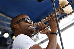 Trombone Shorty performs at the 54th edition of the Newport Folk Festival in Newport, R.I. 