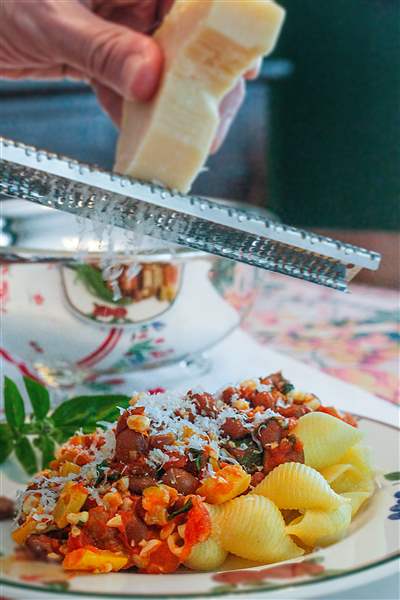 A-pasta-dish-made-with-corn-tomatoes