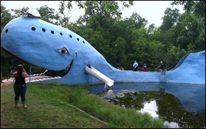 The Big Blue Whale near Catoosa, Okla., has been a hit with Route 66 travelers for more than four decades.