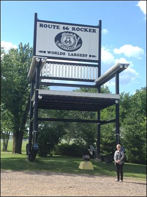 Because of liability issues, the World’s Largest Rocker near Cuba, Mo., no longer rocks.