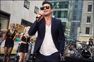 At 36, though, show-business veteran Robin Thicke is well past his hotshot years, and “Blurred Lines” is far from his first crack at the charts.