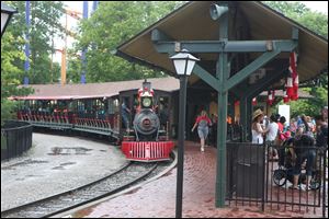 The Cedar Point & Lake Erie Railroad’s coal-fired trains have stopped at Funway station for half a century.