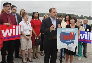 Tom Perriello, president and CEO of the Center for American Progress Action, one of the groups in the coalition, speaks about the importance of the Great Lakes and the issue of climate change to the area economy.