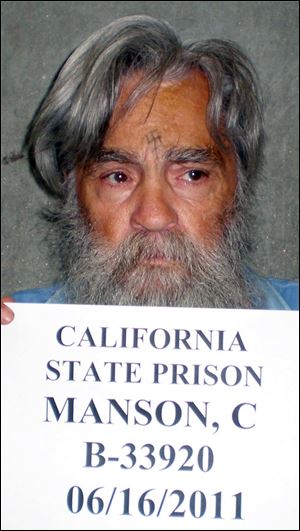 In this photo taken June, 2011 and provided by the California Department of Corrections, Charles Manson is seen in a mugshot from Corcoran State Prison.