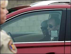 Rick and Lynn Bynes, the parents of Amanda Bynes, arrive in their vehicle today to Probate court in Oxnard, Calif. 