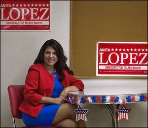 Anita Lopez, 44, is running on a platform of improving neighborhoods, reducing crime, spurring job creation, and boosting economic development. Her opponents in Toledo’s mayoral race have criticized her plan for lacking specifics. 