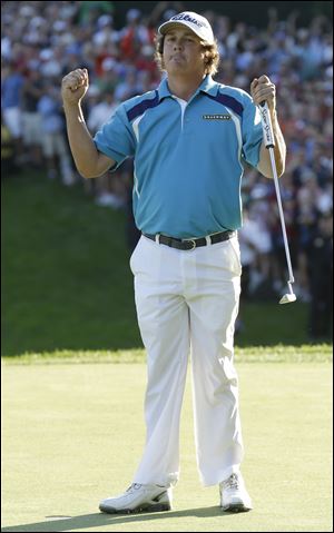 Jason Dufner celebrates after winning the PGA Championship on Sunday at Oak Hill Country Club in Pittsford, N.Y.