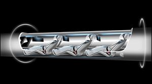 In a sketch released of a proposed ‘Hyperloop’ passengers inside a tube would recline as the capsule travels at more than 700 mph. Entrepreneur Elon Musk said the capsule would never crash.
