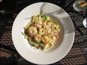 Jumbo Shrimp Picatta Scampi at Forrester's on the River, located at the Docks.