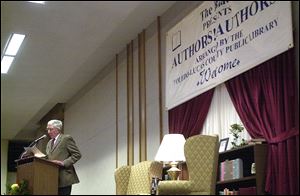 John Updike, two-time Pulitzer Prize winner, spoke at the Stranahan Theater in 2001 as part of the Authors! Authors! series presented by The Blade and the Toledo-Lucas County Public Library.