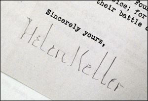 A historical autograph collection includes letters signed by such notables as Helen Keller.