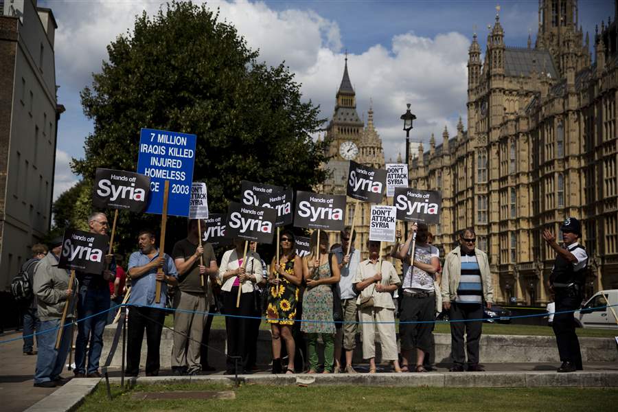 Britain-Syria-PROTESTERS