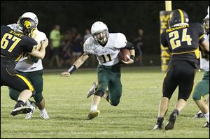Clay’s junior Ryan Fournier gains yardage against Northview. Fournier rushed for 138 yards on 21 carries.