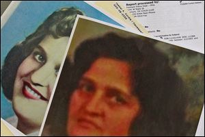 A copy of a photo of Isabel Cordle and her high school picture, left, were included in her case file. No one has ever been charged in the woman’s death 25 years ago.