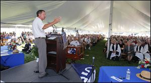 Gov. John Kasich speaks during a ceremony commemorating the 200th anniversary of the Battle of Lake Erie, Tuesday, Sept. 10, 2013.