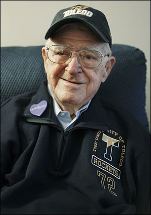 John Burkhart attended the first University of Toledo football game at the Glass Bowl in 1937.