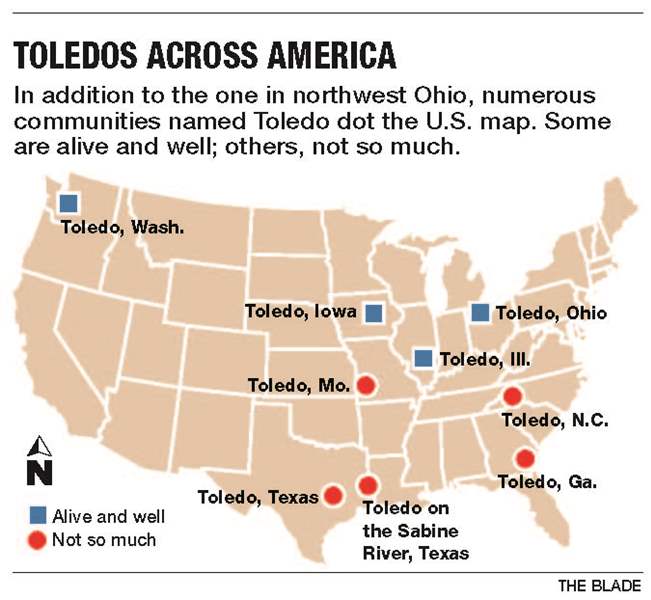 Towns tagged ‘Toledo’ once dotted the U.S. The Blade