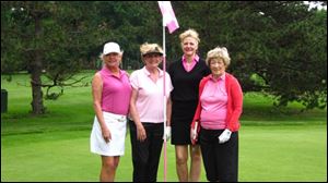 New TCC Susan Kelly, Jo-Ellen Apgar and Nancy Metzger and guest play in the Ladies Guest Day.