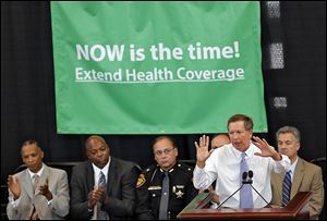 Gov. John Kasich speaks about his plans to expand Medicaid during a speech in the Statehouse in Columbus earlier this year.