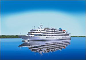 A sketch shows the Pearl Mist, a new ship that will be used for a trio of Great Lake cruises in 2014. Pearl Seas Cruises also plans to cruise between the St. Lawrence River and the Canadian Maritimes. 
