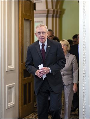 Senate Majority Leader Harry Reid (D., Nev.) told reporters that if Congress can’t pass a spending bill to avoid a government shutdown, ‘we’re truly entering a banana-republican mind-set.'